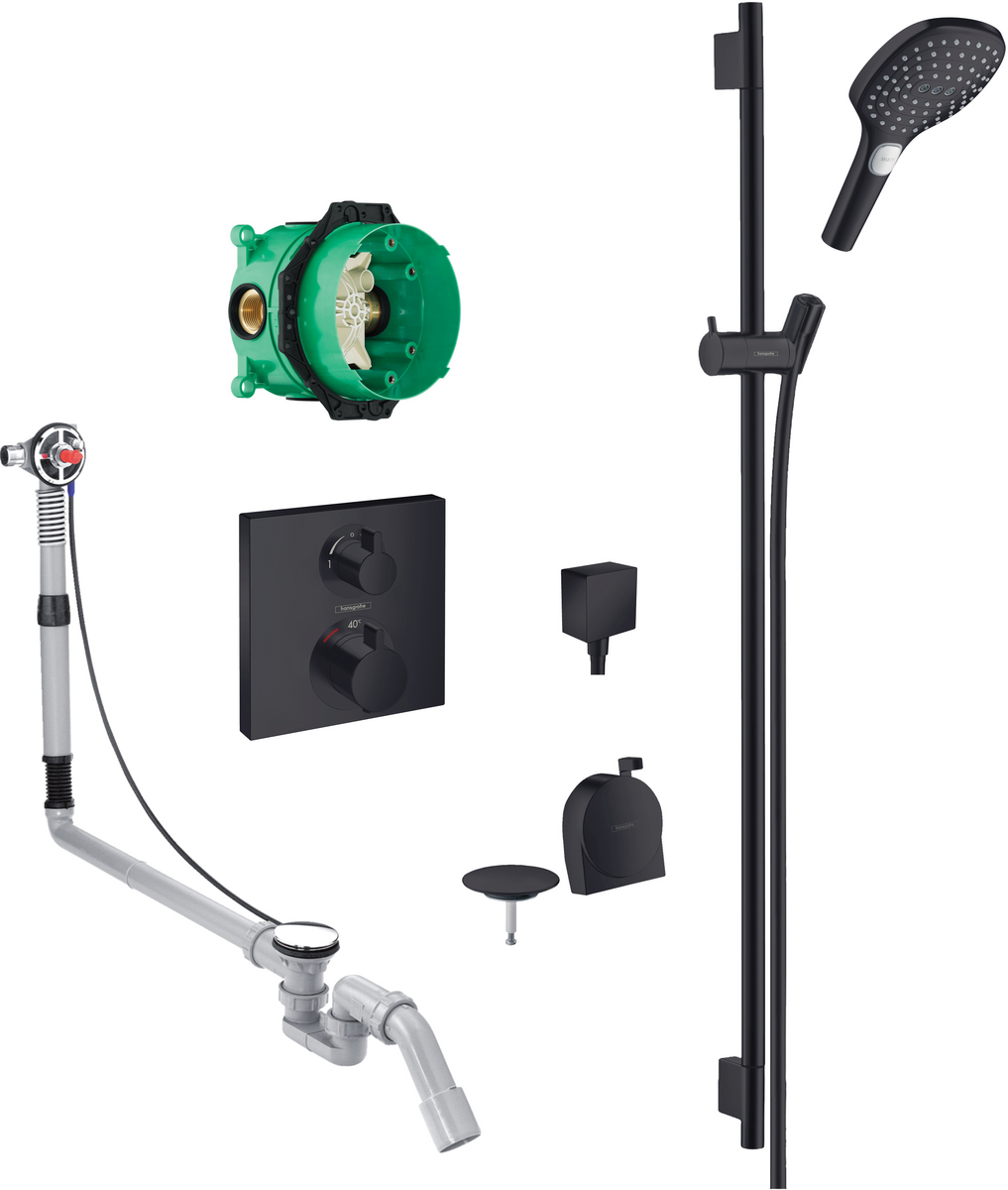 Square Concealed Valve With Raindance Select Rail Kit And Exafill
